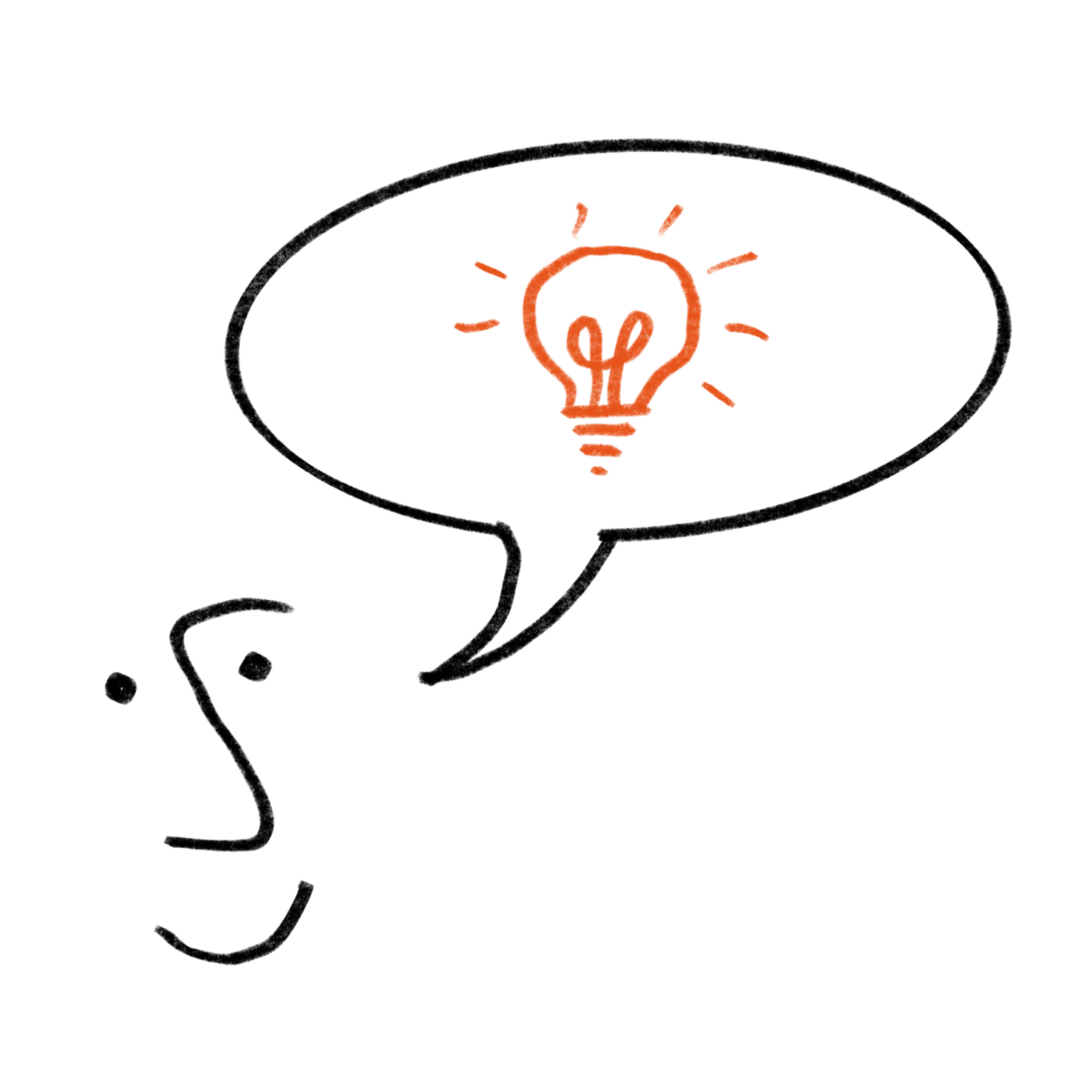 An illustration of a person with a lightbulb above their head