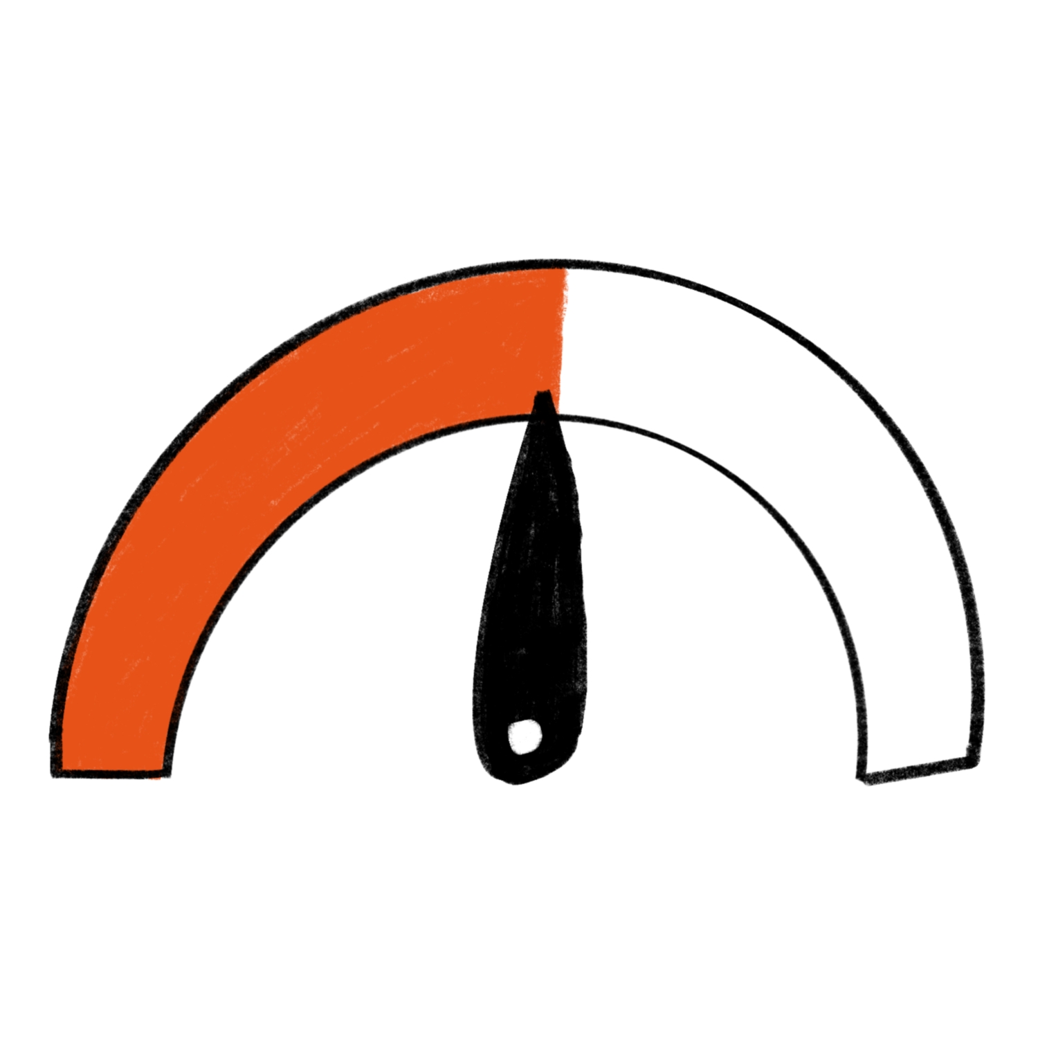 An illustration of a progress gauge going up