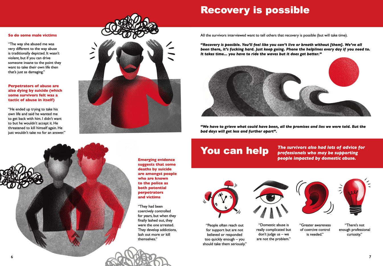 An open illustrated flip book